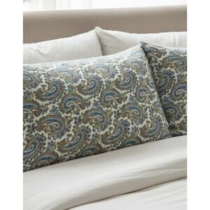 Ralph Lauren LAUREN Paisley King Pillow Shams Covers Set of 2 Cotton Vintage